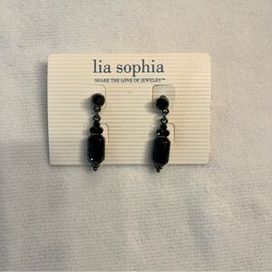 NWT Lia Sophia Black Dangle Earrings